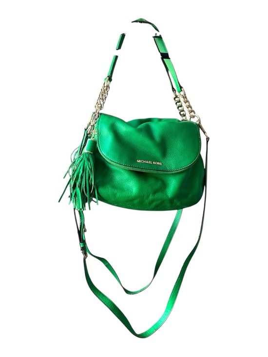 Michael Kors Handbags - Michael Kors Emerald Green Leather Crossbody with Gold Chain